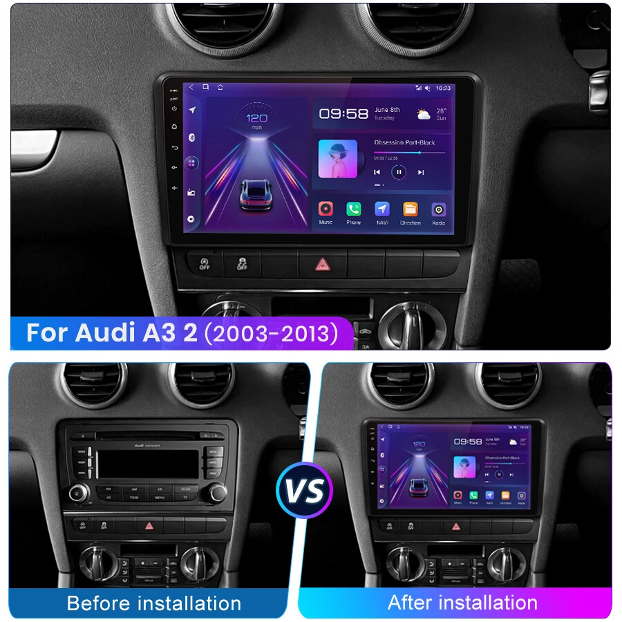 For Audi A3 S3 2003-2012 Android 15 Stereo Radio Head Unit GPS FM BT WiFi 4+64GB - image 4 of 4