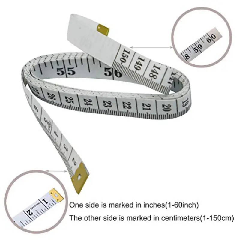 1pc Soft Tape Measure Double Scale Body Sewing Flexible Ruler - New