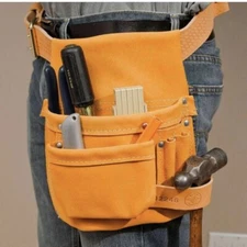 KLEIN TOOLS Electrician MultiPurpose Leather Nail/Hand Tool Belt Pouch Bag 42246