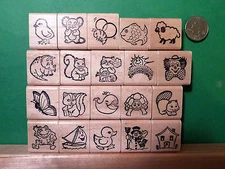 STAMPETTE Assortment, complete assignment or singly, your choice, wood mounted