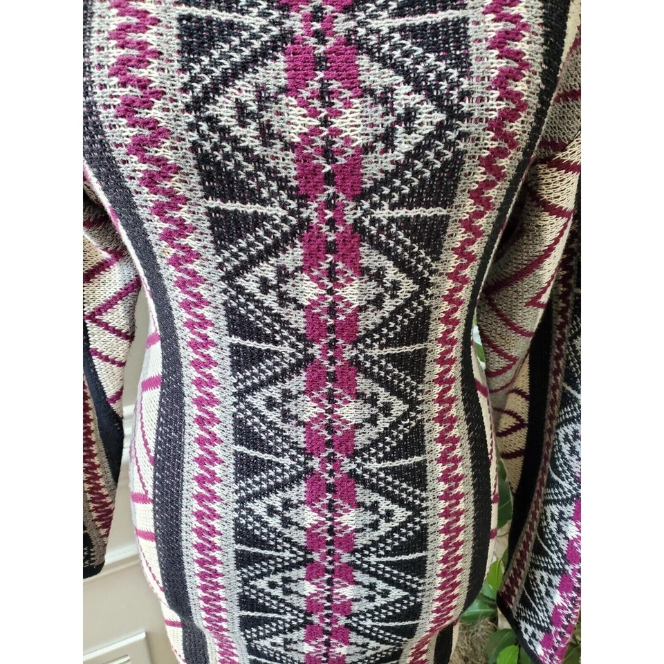 Ecote 多色棉质圆领长袖及膝毛衣连衣裙 M — 第 3/4 张图片