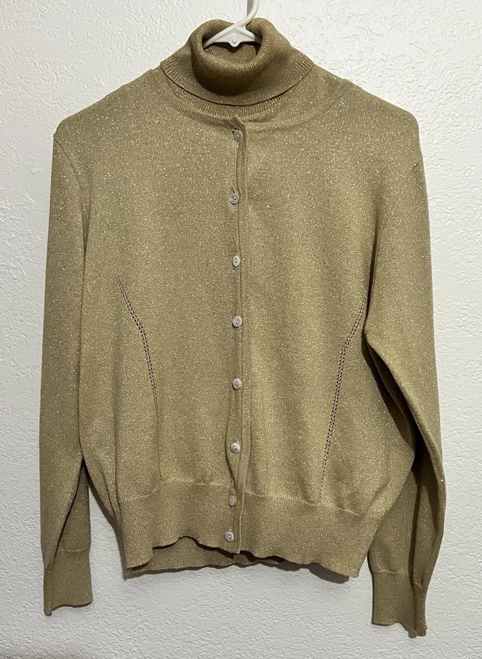 Hillard & Hannon Talla Med Brillo Dorado Doble Conjunto Capucha Suéter Corpcore Clásico Foto 2 de 4