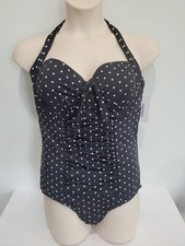 NWT Swimsuits For All Women's Polka Dot One Piece Swimsuit - Size 16