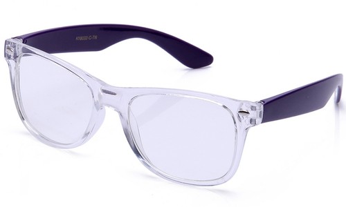 Gafas de sol con borde con cuernos marco transparente de dos tonos con templos de color protegidos contra los rayos UV - Imagen 8 de 13