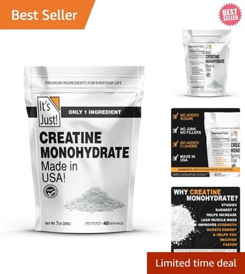 200g Creatine Monohydrate Powder - Lab Tested, Pure, Unflavored