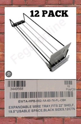 12 PACK TRION EXPANDABLE WIRE TRAY OPEN  FITS 22'' EWTA-MPB-552-1A-60-76-FL-CBK