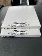 Lot Of 2 Klemsan KPR-SCF-115VACDC-1 270846A Interface Relay Base, BASE ONLY, New