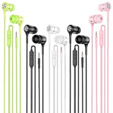 Wired Earbuds with Microphone 5 Pack, in-Ear Headphones with Heavy Bass, High...
