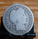 1914-Barber Silver Dime