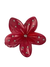 Hair Accessories Claw Clips for Women Large Red Hawaiian Flower embellished
