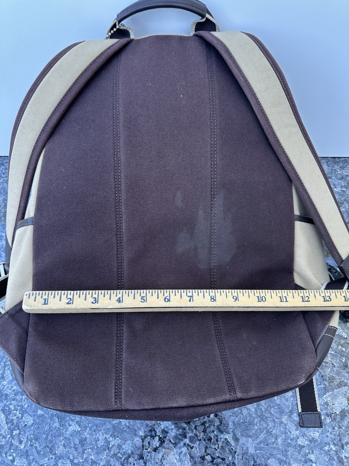 Coach Beige Heritage Web Backpack MISSING ZIP HAN… - image 10