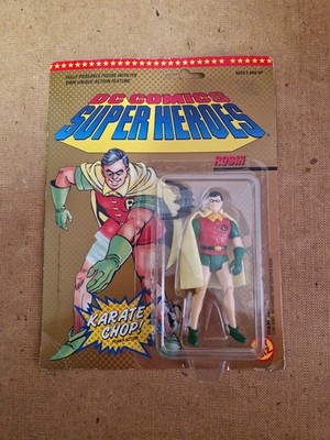 1989 TOYBIZ DC COMICS SUPERHEROES ROBIN with KARATE CHOP (MOC) Action Figur 