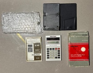 1986 Radio Shack EC-405 Solar Calculator Complete Box Case Manual Tested