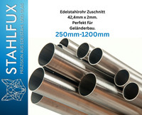 Edelstahl Rund Rohr Zuschnitt V2A – Ø 42,4 × 2 Mm K240 | Handlauf & GeläNder