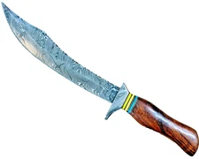 IMPACT CUTLERY Custom Made 18" DAMASCUS FIXED BLADE KNIFE HOMEMADE RARE KNIVES