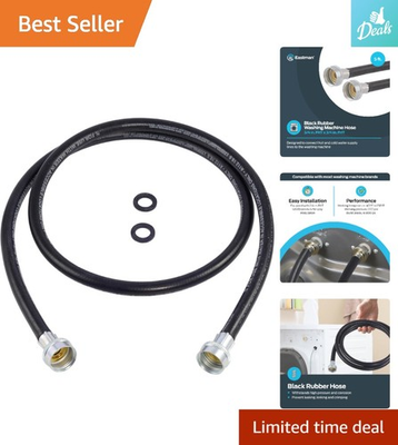 #ad Durable 5ft Black Rubber Drain Hose for Effortless Washing Machine Installations $13.99