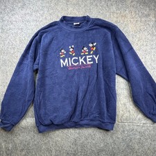 Vintage Womens The Disney Store Mickey Mouse Fleece Sweatshirt USA Made Small