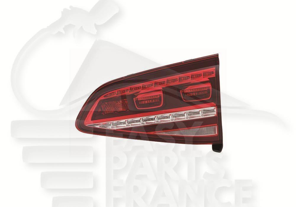 Feu arrière-droit intérieur LED pour Golf 7 GTI phase 1 de 2013 à 2016