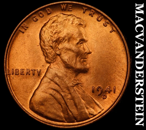 1941-D Lincoln Wheat Cent- Choice Gem Brilliant Unc Luster No Reserve #J4666