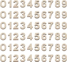 60 Pcs Wood Numbers for Crafts 1.2 Inch Mixed Wooden Unfinished Wood... 