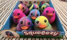 Sunny Days Squeeezy Jumbo Tie Dye Squishy Duck Stress Toy Brand New