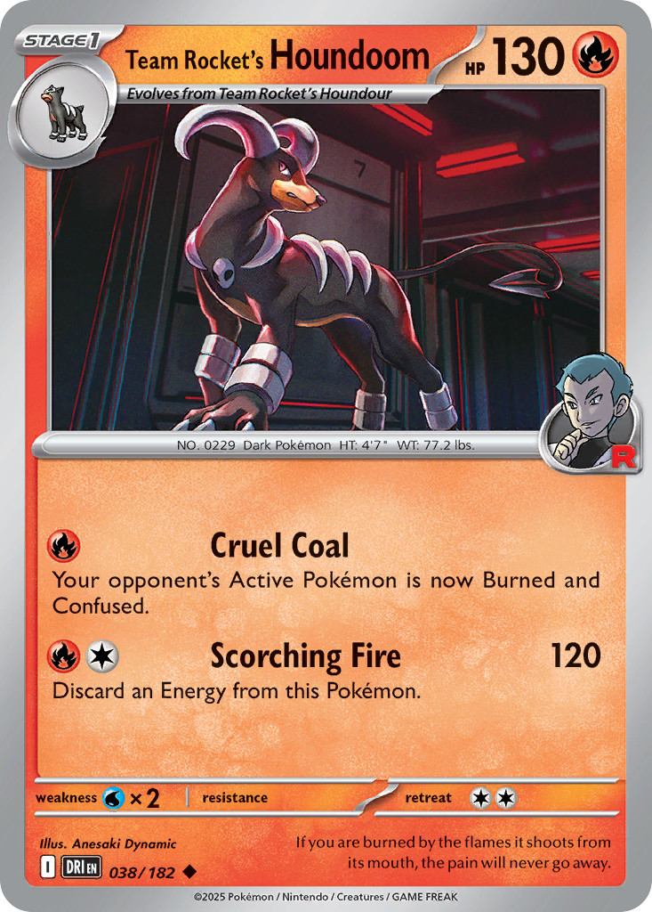 Team Rocket's Houndoom 38/182 Uncommon | Destined Rivals | Pokemon Card