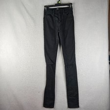 BDG Urban Outfitters Jeans Womens 24 Black Twig High Rise Stretch Knee Holes