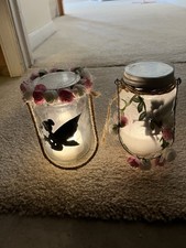 Set of Two Decorative Handmade Mason Jar Fairy Lights