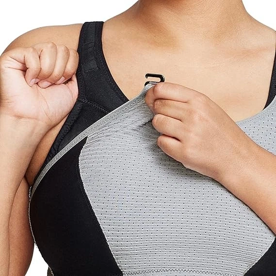 GLAMORISE Black/Grey Plus Size Custom Control Sports Bra, US 42G, UK 42F, NWOT - Image 2 of 4