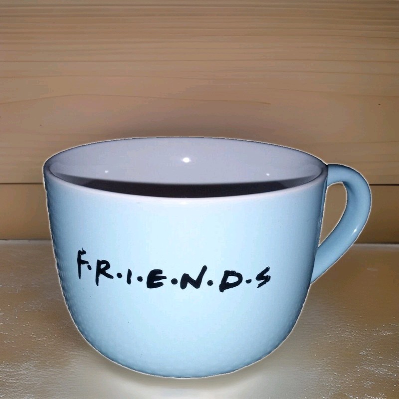 Friends Central Perk oversized Rare  LightBlue Coffee Mug Piping Hot Beverage Pr
