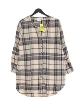 Wrap Shirt Midi Dress L in Cream