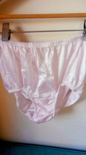 Vintage Silky Rose Brand Polyester Panty Pink Nylon Granny Brief S 8 Hip 42-45"