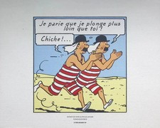 HERGÉ : Objectif Lune, 3 Lithographies Ex Libris, 2011