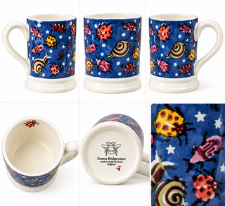 Emma Bridgewater Keep It Creepy Half Pint Mug Bugs Snails England