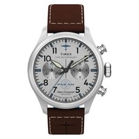 Timex TW2Y38700 Timex X Pan Am® Waterbury Ace Chronograph 41 Mm Lederarmbanduhr