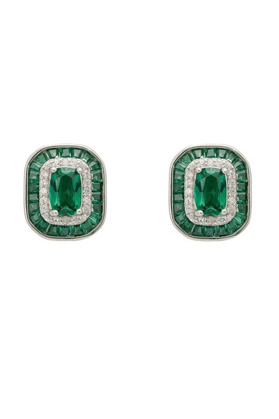 Latelita Great Gatsby Ohrstecker Smaragd Silber GrüN-image