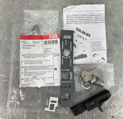 ABB DE6PL1 KEY&PAD LOCK TYPE D+4 MM W/ DIFF KEYS CONNECTEDISOLATED POS E1/E6 NEW