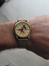 Vintage Disney Mickey Mouse Watch Lorus By Seiko Quartz Wrist Watch Works!