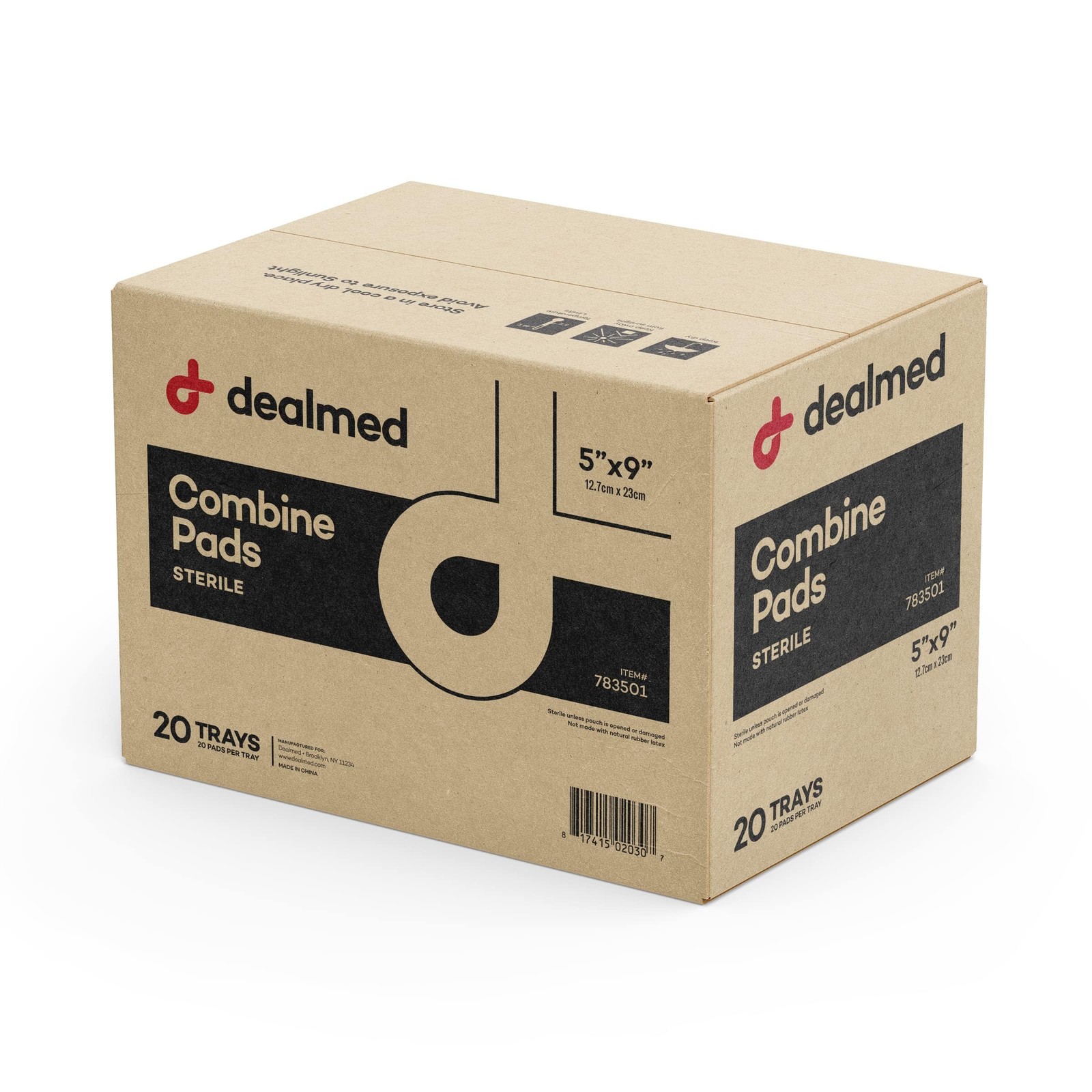 Dealmed ABD Combine Pads 5"x9" - Sterile, Individually Wrapped, 400-Pack