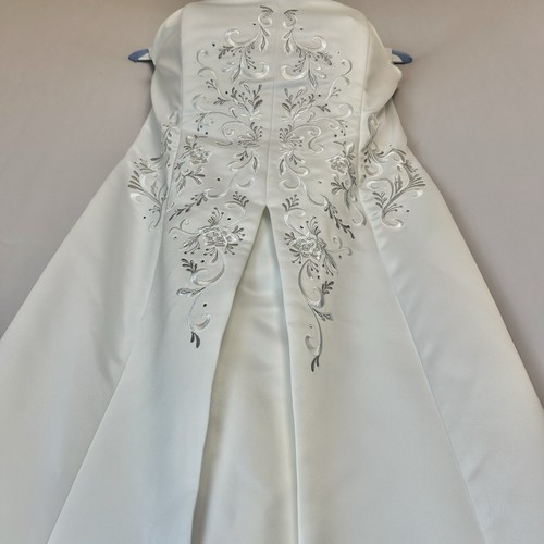 Wedding Dress Womens 14 White Jessica McClintock Column Strapless Embroidery - Picture 8 of 24
