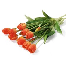 15Pcs Fake Tulips Artificial Flowers Real Touch Latex Bouquet Faux Tulips for...