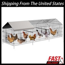 86" / 130" 40" 40" Chicken Coop with Waterproof Cover Outdoor Chicken Run House