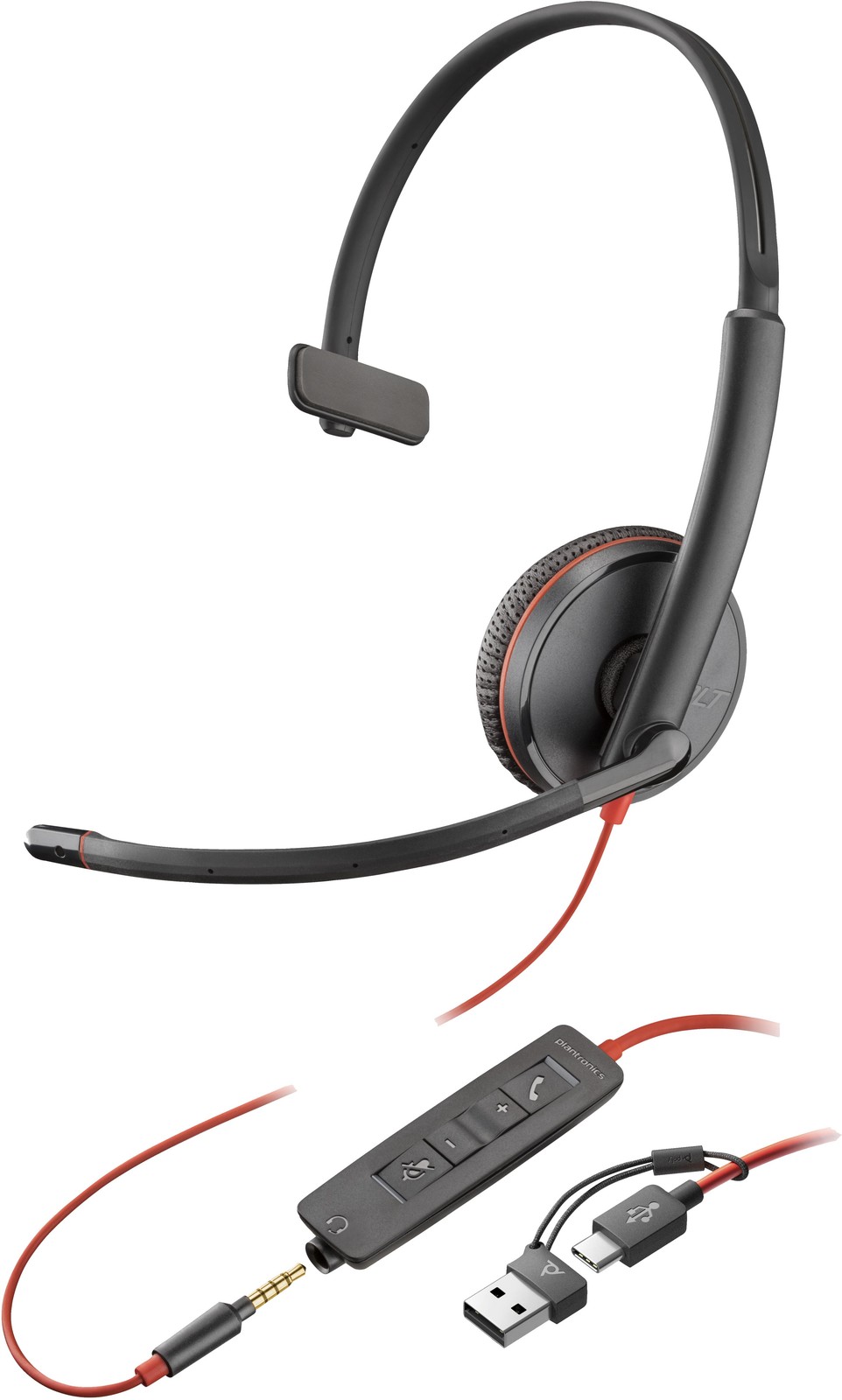 Poly Nero Cuffie Con Cavo Usb-C/3,5 Mm, Microfono A Braccio E Suono Professionale - Immagine 2