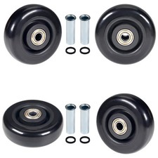 4" x 1.25" Push Cart Wheels PU Caster Wheel Workbech Wheels, Grocery Cart Whe...