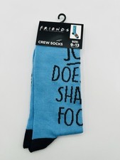 Novelty Friends TV Series Crew Socks JOE DOESN'T SHARE FOOD size 9-13