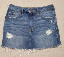 Abercrombie Fitch Distressed Cutoff Denim Skirt Size 4 W 27