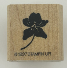 Stampin Up Iris Flower Blossom Wood Mount Rubber Stamp