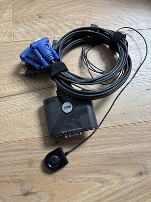 ATEN CS22U 2-Port KVM Switch USB VGA | inkl. Kabel & Remote