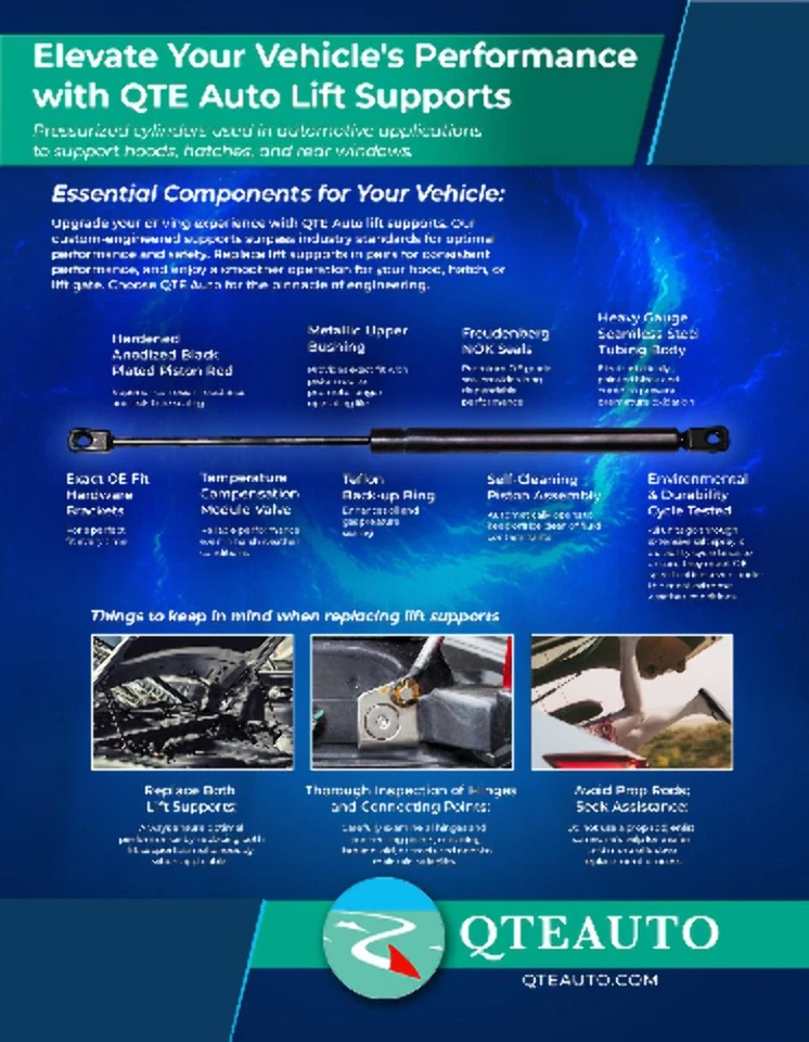 Par de 2 soportes de elevación de tapa de maletero trasero para Mercedes-Benz Sl500 2003-2007 base Foto 3 de 4