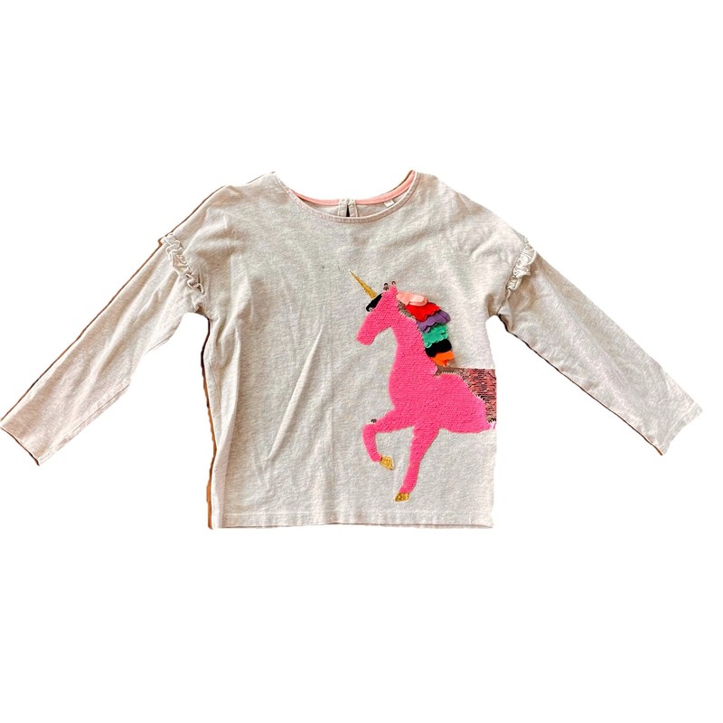 Boden Girls’ 6-7 Color-Change Sequin Unicorn T-Shirt